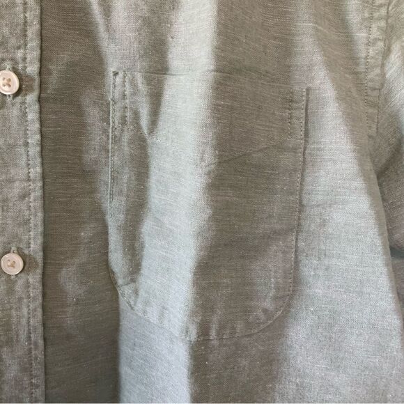 OLD NAVY Men’s Everyday Regular Fit Linen Blend Shirt Milky Jade Green Large - Picture 5 of 11
